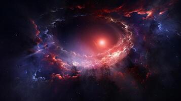 ai gerado nebulosa Preto orifício fundo foto