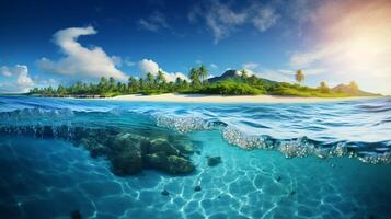 ai gerado oceano tropical paraíso fundo foto