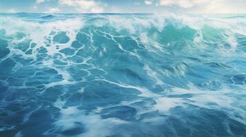 ai gerado oceano ondas fundo foto