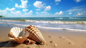 ai gerado perfeito para Concha do mar temático e de praia descobrir foto