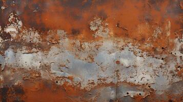 ai gerado oxidado metal com descamação pintura fundo foto