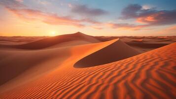 ai gerado arenoso deserto dunas fundo foto