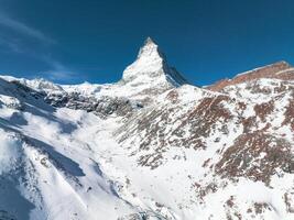 aéreo Visão do Nevado Matterhorn, suíço Alpes perto zermatt, Suíça foto