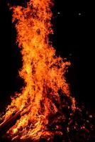 chamas de fogo em fundo preto, fundo de textura de chama de fogo de chamas, lindamente, o fogo está queimando, chamas de fogo com fogueira de madeira e esterco de vaca foto