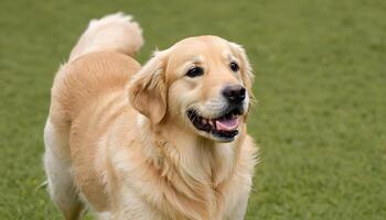 ai gerado dourado recuperador, cachorro fotografia, animal de estimação animal foto