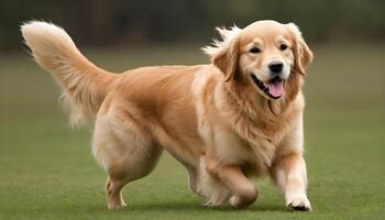 ai gerado dourado recuperador, cachorro fotografia, animal de estimação animal foto