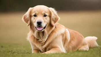 ai gerado dourado recuperador, cachorro fotografia, animal de estimação animal foto