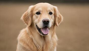 ai gerado dourado recuperador, cachorro fotografia, animal de estimação animal foto