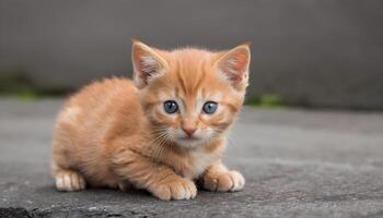 ai gerado fofa pequeno vermelho gatinho fotografia, gato fotografia foto