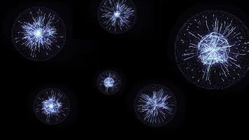 plasma energia esfera pulso laço. animação. abstrato animação do elétrico bolas. cor bolas em Preto fundo foto