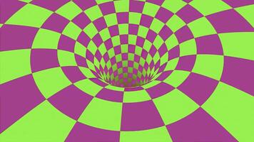 xadrez ótico ilusão. animação. abstrato visualização do uma espaço buraco de minhoca ou Preto buraco. foto