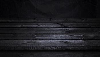 Sombrio madeira mesa, Preto de madeira interior foto