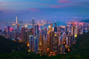 hong kong arranha-céus Horizonte paisagem urbana Visão foto