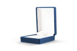 azul presente caixa para joalheria isolado em branco fundo foto