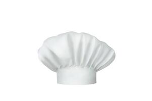 branco chefe de cozinha chapéu isolado em branco foto