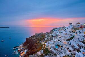 famoso grego turista destino oia, Grécia foto