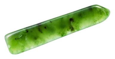 polido verde nefrite mineral isolado em branco foto