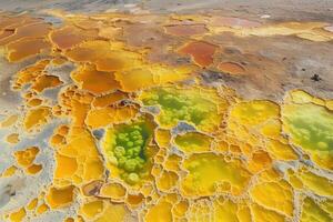 ai gerado brilhante natural fundo, mineral depósitos dentro geotérmico molas foto