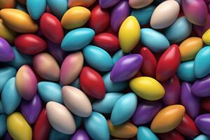 ai gerado brilhante cor vibrante ovos fundo padronizar ovos. feriado Páscoa clássico tradicional símbolo foto