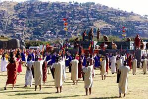 cusco, Peru, 2015 - inti Raymi festival sul América homens e mulheres foto