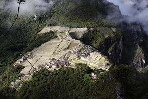 Machu picchu, Peru, 2015 - inca ruínas visto a partir de Huayna picchu foto