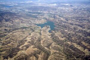 presa san Luis taxhimay lago central México aéreo Visão a partir de avião foto