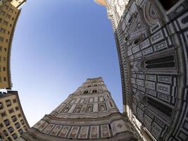 Florença giotto torre detalhe perto catedral santa maria dei Fiori, Brunelleschi cúpula Itália foto