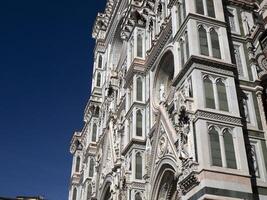 Florença giotto torre detalhe perto catedral santa maria dei Fiori, Brunelleschi cúpula Itália foto