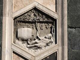 Florença giotto torre detalhe perto catedral santa maria dei Fiori, Brunelleschi cúpula Itália foto