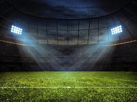 futebol futebol estádio com luzes de inundação foto