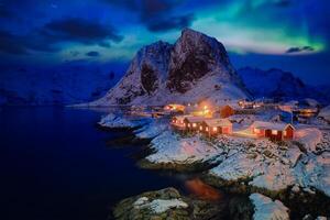 hamnoy pescaria Vila em lofoten ilhas, Noruega foto