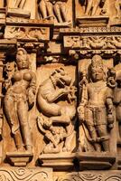famoso esculturas do khajuraho templos, Índia foto