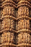 famoso esculturas do khajuraho templos, Índia foto