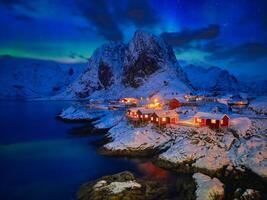 hamnoy pescaria Vila em lofoten ilhas, Noruega foto