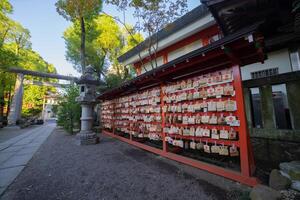 uma tradicional panorama às japonês santuário foto