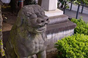 uma guardião estátua às Tomioka santuário com copyspace foto