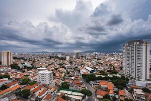 arial Visão a partir de a norte área do a cidade são paulo, brasil. foto