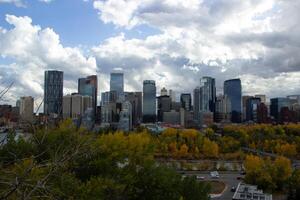 Calgary cidade dentro outono. foto