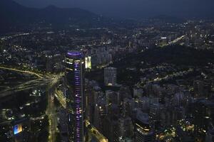 Visão do a cidade do santiago de Chile às quase foto