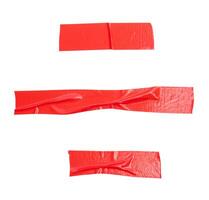 topo Visão conjunto do vermelho adesivo vinil fita ou pano fita dentro listras isolado em branco fundo com recorte caminho foto