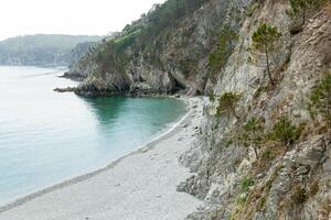 oceano visualizar. natureza fundo com ninguém. Morgat, Crozon Península, bretanha, França foto