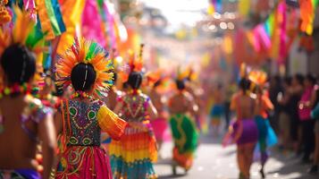 ai gerado vibrante rua festivais unir diverso culturas dentro alegre celebrações do tradições música e unidade foto