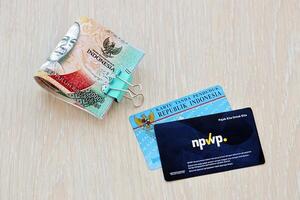 indonésio npwp Novo imposto Eu iria número e ktp identidade cartão para contribuintes e cidadãos foto