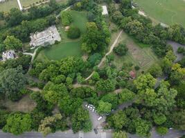 aéreo Visão do Jinah jardim em 17/07/2023 dentro Lahore Paquistão. foto