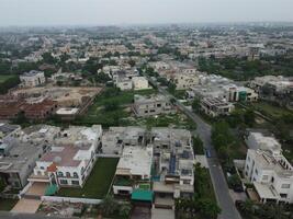 aéreo Visão do defesa a Principal quadrado, uma pequeno Cidade dentro Lahore Paquistão. foto