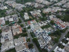 aéreo Visão do defesa a Principal quadrado, uma pequeno Cidade dentro Lahore Paquistão. foto