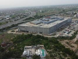 aéreo Visão do defesa a Principal quadrado, uma pequeno Cidade dentro Lahore Paquistão. foto