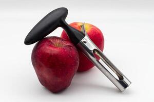 maçã núcleo. ferramenta para removendo a maçã essencial. foto