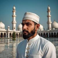 ai gerado indiano muçulmano homem foto