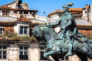 Lisboa, Portugal. equestre estátua do rei John Eu dentro a Pç da figueira, Lisboa foto